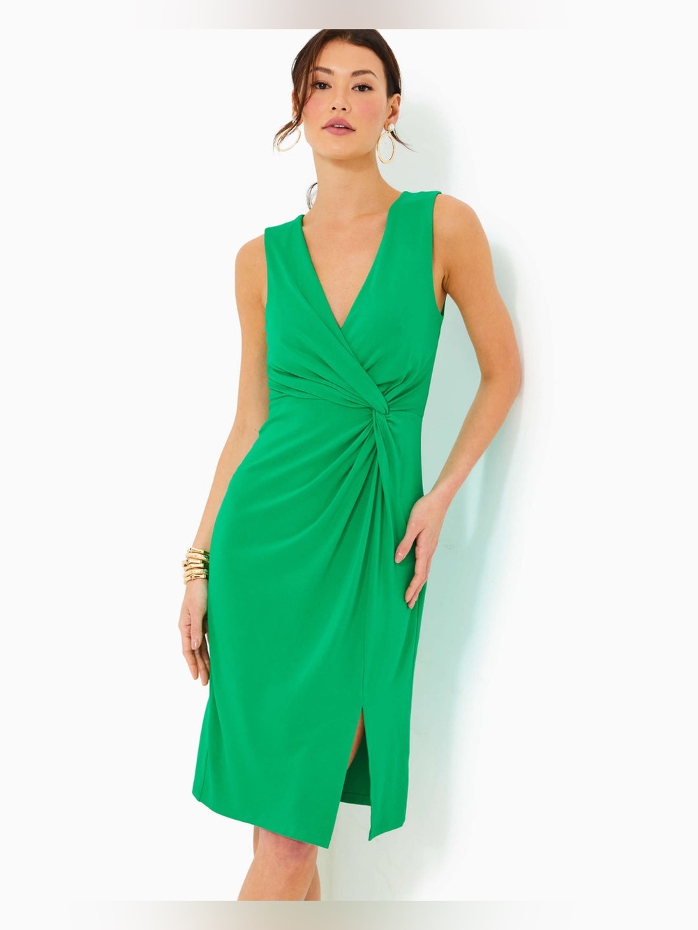 Lilly Pulitzer Odella V-neck MIDI dress in Brazilian Green, size 12